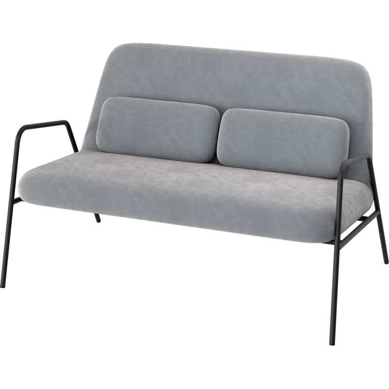 Изображение товара Orbit Д38-02: диван двухместный серый, ткань, 1250x800x790
