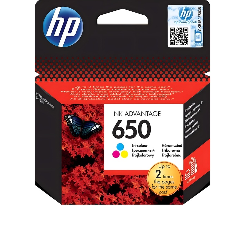 Изображение товара Цветной оригинальный картридж HP 650 CZ102AE для принтеров HP DeskJet Изображение товара Цветной оригинальный картридж HP 650 CZ102AE для принтеров HP DeskJet