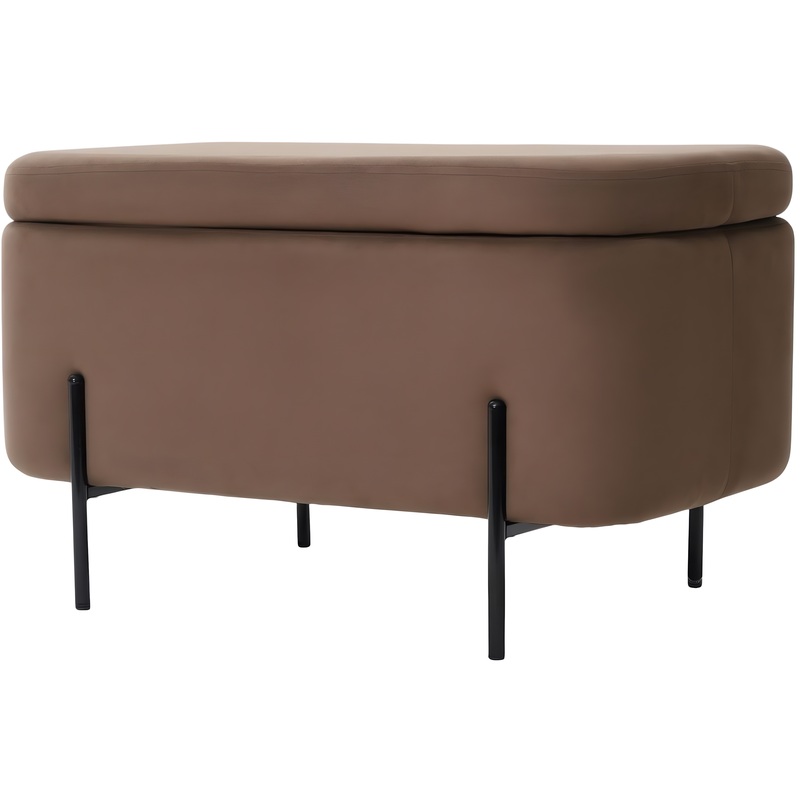 Изображение товара Пуф Gloria коричневый с местом для хранения, велюр, требуются сборка