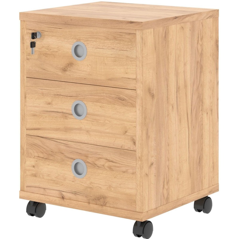 Изображение товара Тумба подкатная Born B 201A с центральным замком дуб бофорд 480x660 мм 3 ящика