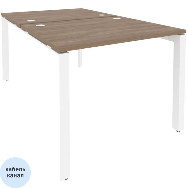 Изображение товара Рабочая станция ONIX-P OMP-D.RS-2.1.8 белая дуб аризона 980х1635 мм двухместная