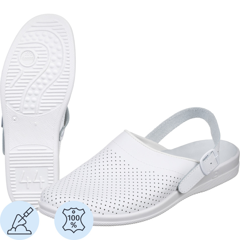 Изображение товара Сабо мужские Ионел ПВХ из натуральной кожи белые размер 41