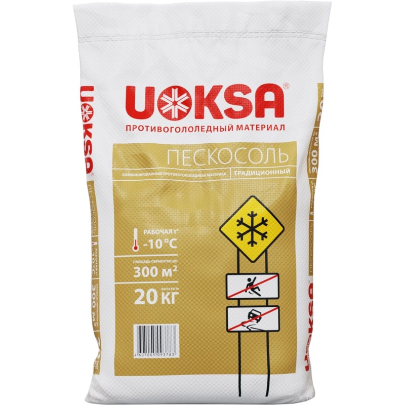 Изображение товара Реагент противогололёдный Uoksa Пескосоль мешок 20 кг до -10С