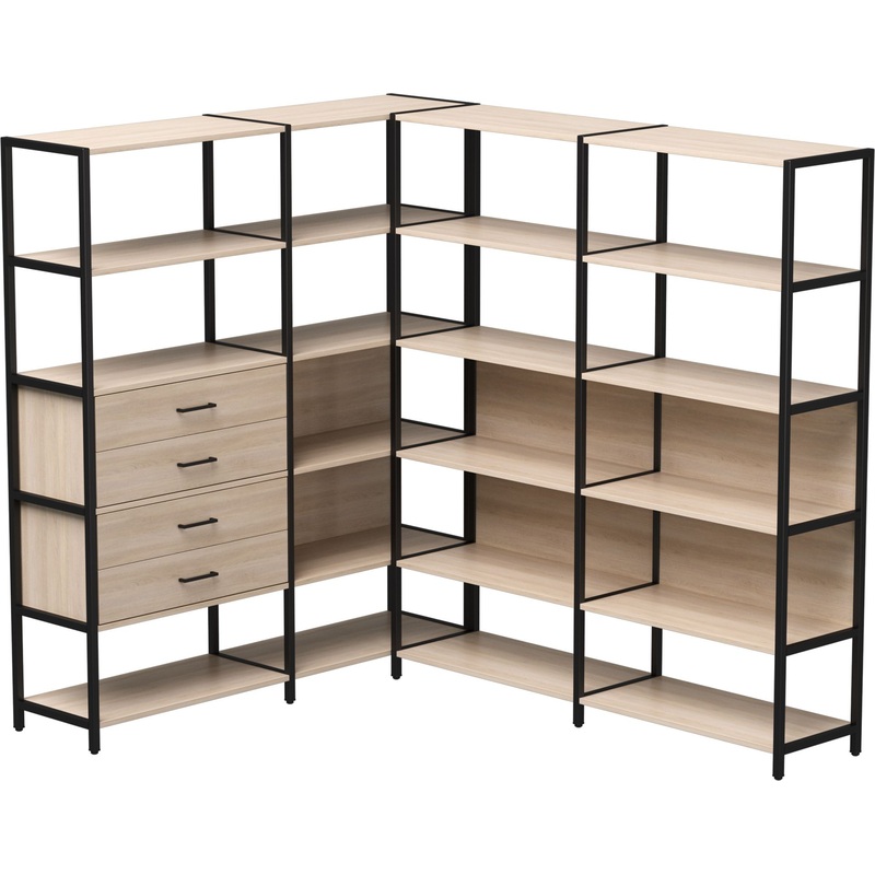 Изображение товара Стеллаж для документов EVO 254ST17DY9005 дуб соната/чёрный 1635х2020х1840 мм