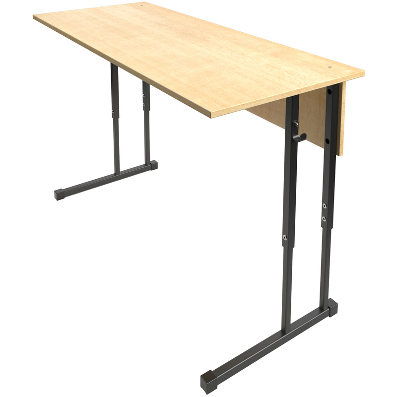 Изображение товара Стол ученический Школа двухместный (клен/черный, рост 3-7)