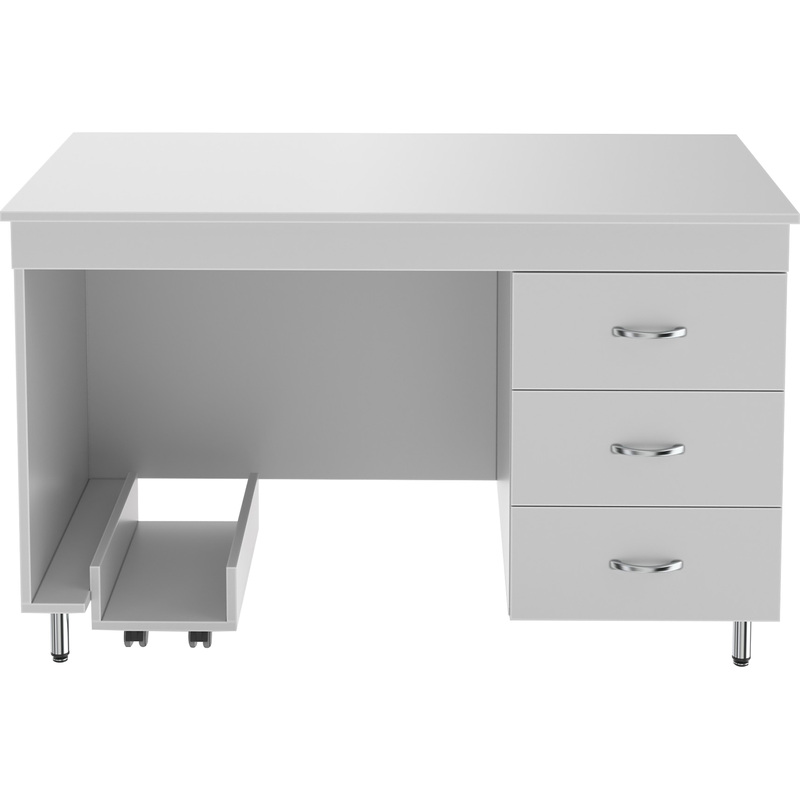 Изображение товара Лабораторный стол НВ-1200 СК серый с тумбой и подставкой, 1200х600х750 мм