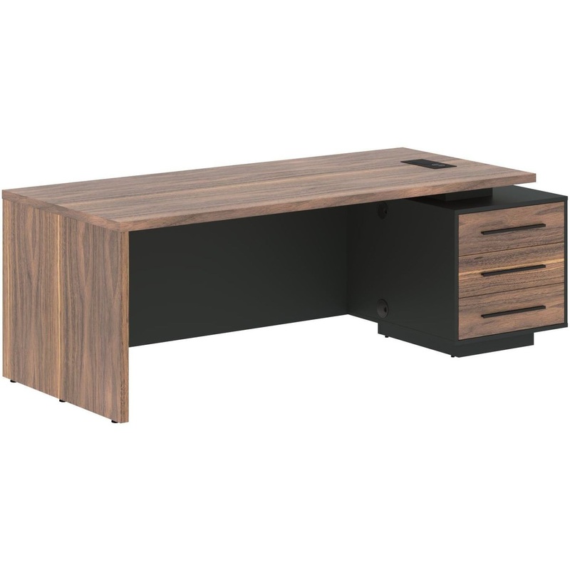 Изображение товара Стол руководителя VRCT 2290 правый с тумбой американский орех 2200х900х750