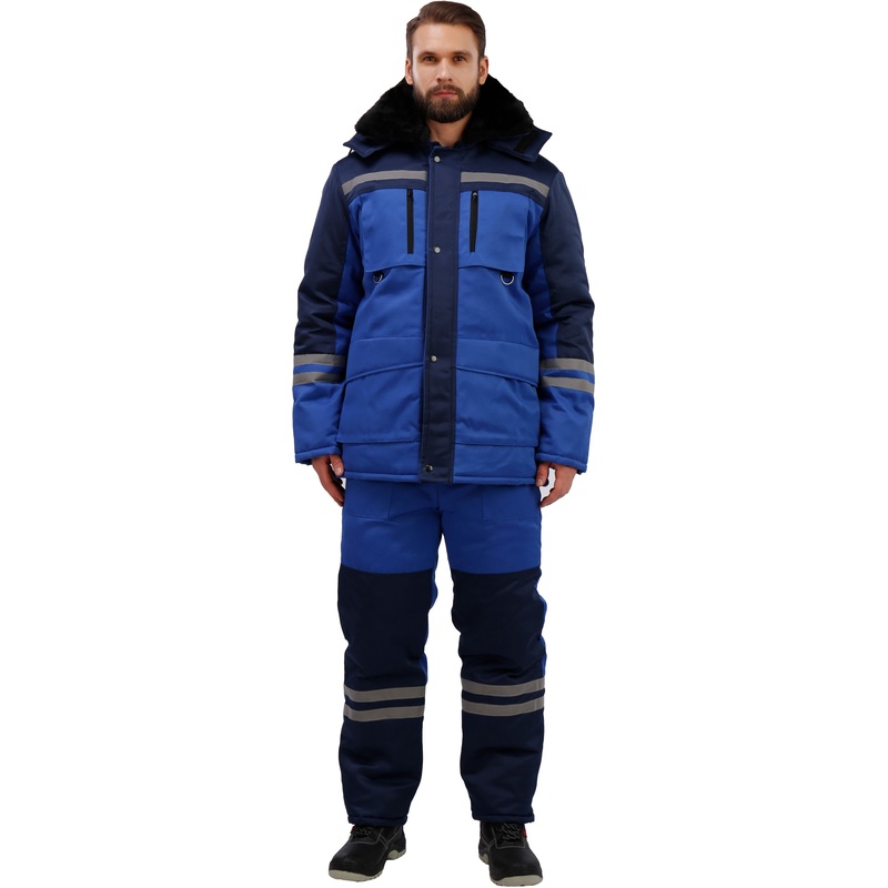 Изображение товара Рабочий зимний мужской костюм з03-КПК с СОП васильковый синий утепленный