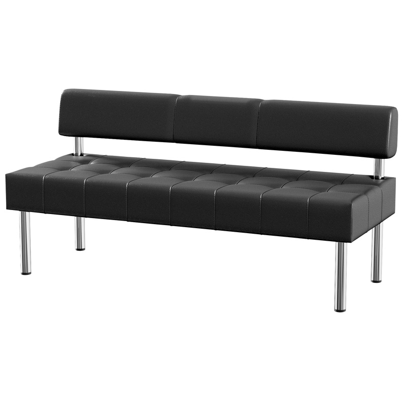 Изображение товара Модуль диван прямой Business Bu3 трехместный черный искусственная кожа