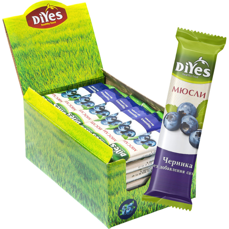 Изображение товара Батончик мюсли ДиYes черника без сахара 25 г