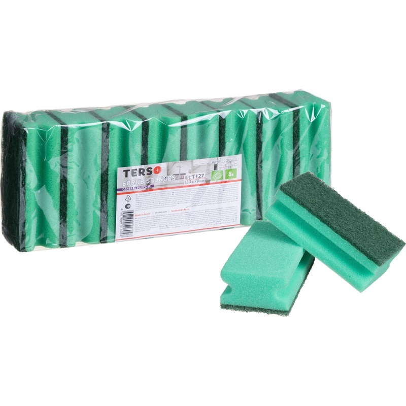 Изображение товара Губка для уборки Terso Т127 поролон с абразивным слоем 8 штук