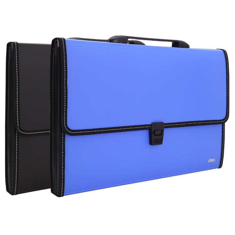 Изображение товара Пластиковая папка-портфель Deli А4+ 13 карманов водонепроницаемый прочный мягкий стильный