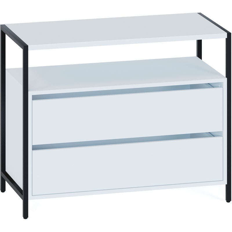 Изображение товара Комод Т-400 с нишей и выдвижными ящиками белый 940х449х755 мм