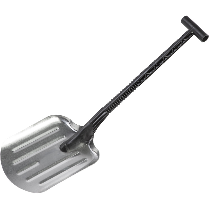 Изображение товара Лопата для уборки снега автомобильная алюминий 20.5x28 см 70 см с черенком 42 см