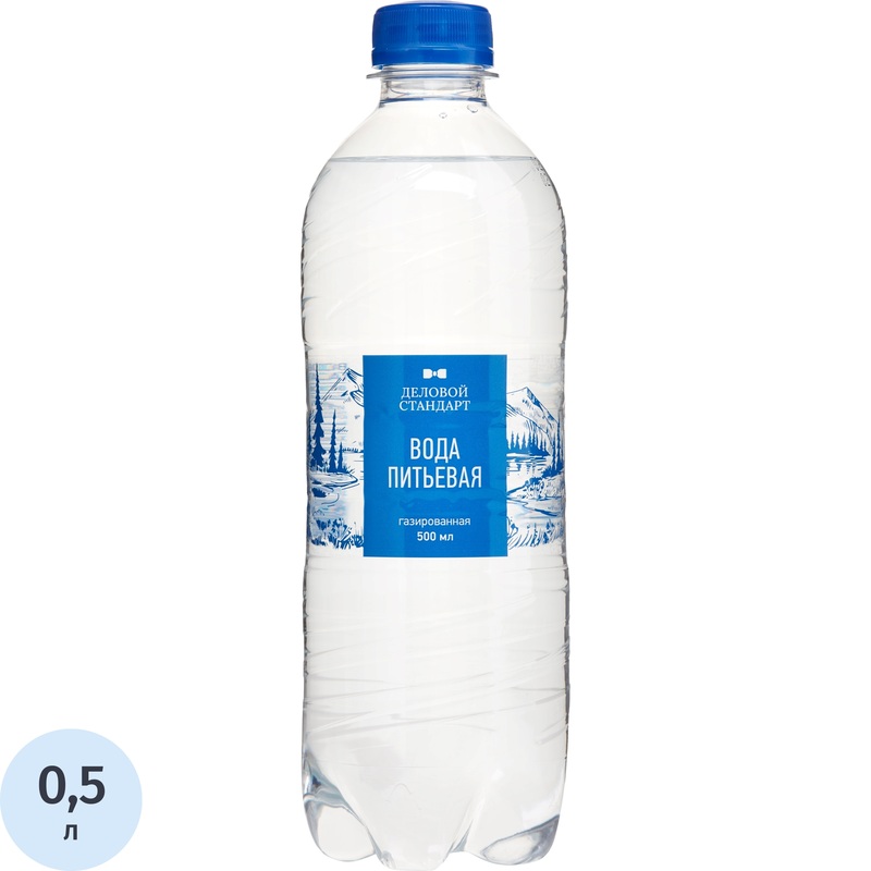 Изображение товара Вода питьевая Деловой Стандарт газированная 0.5 л