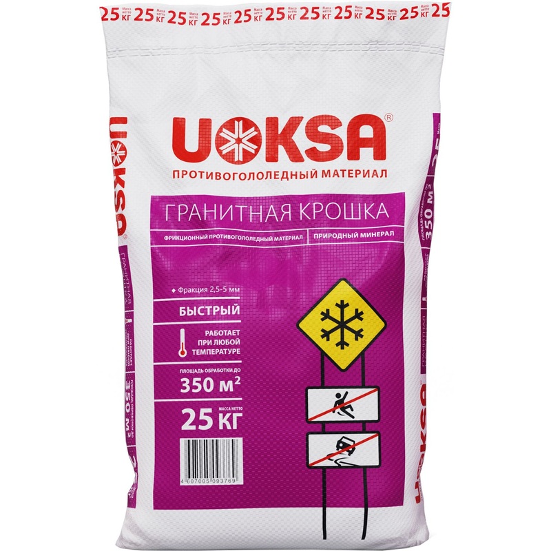 Изображение товара Реагент противогололёдный Uoksa Гранитная крошка 25 кг механический абразив