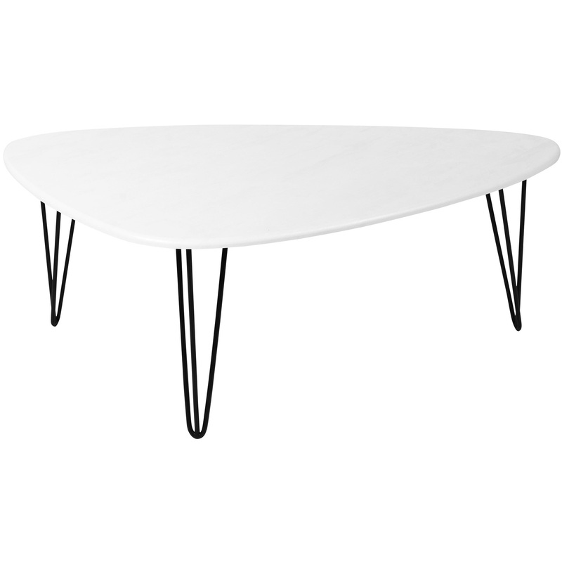 Изображение товара Журнальный стол Престон в стиле лофт белый бетон черный 1200x700x446 мм