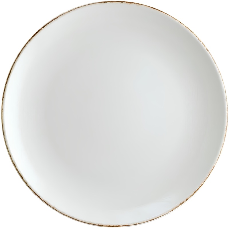 Изображение товара Обеденная тарелка Bonna Ретро Гурмэ фарфор 23 см белая коричневая профессиональная