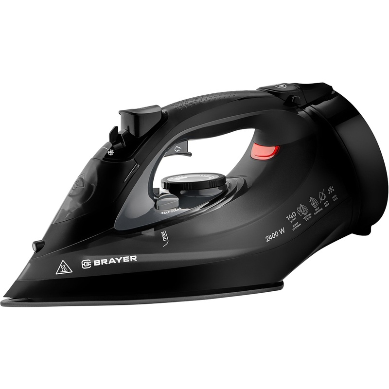 Изображение товара Утюг Brayer BR4015 черный с керамической подошвой и функциями отпаривания