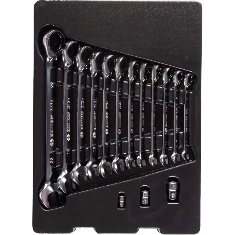 Изображение товара Набор гаечных ключей комбинированных King Tony 8-22 мм с трещоткой в ложементе 15 шт