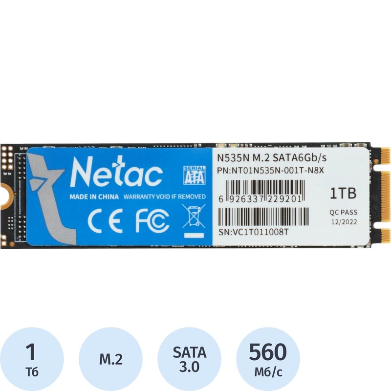 Изображение товара SSD накопитель Netac N535N 1 ТБ (NT01N535N-001T-N8X)