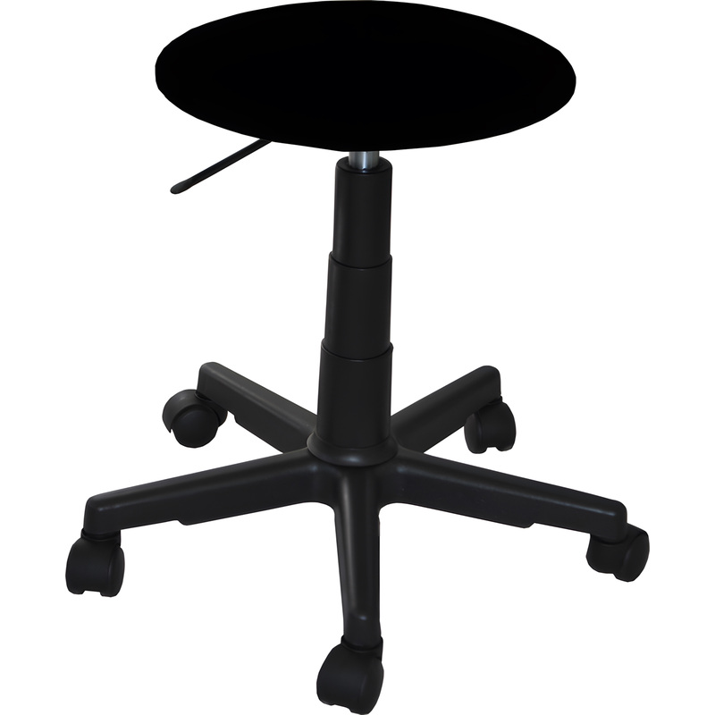 Изображение товара Лабораторный табурет Талли черный с регулировкой высоты из искусственной кожи