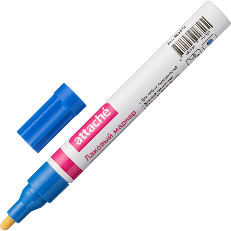 Изображение товара Маркер лаковый Attache синий 2-4 мм для маркировки
