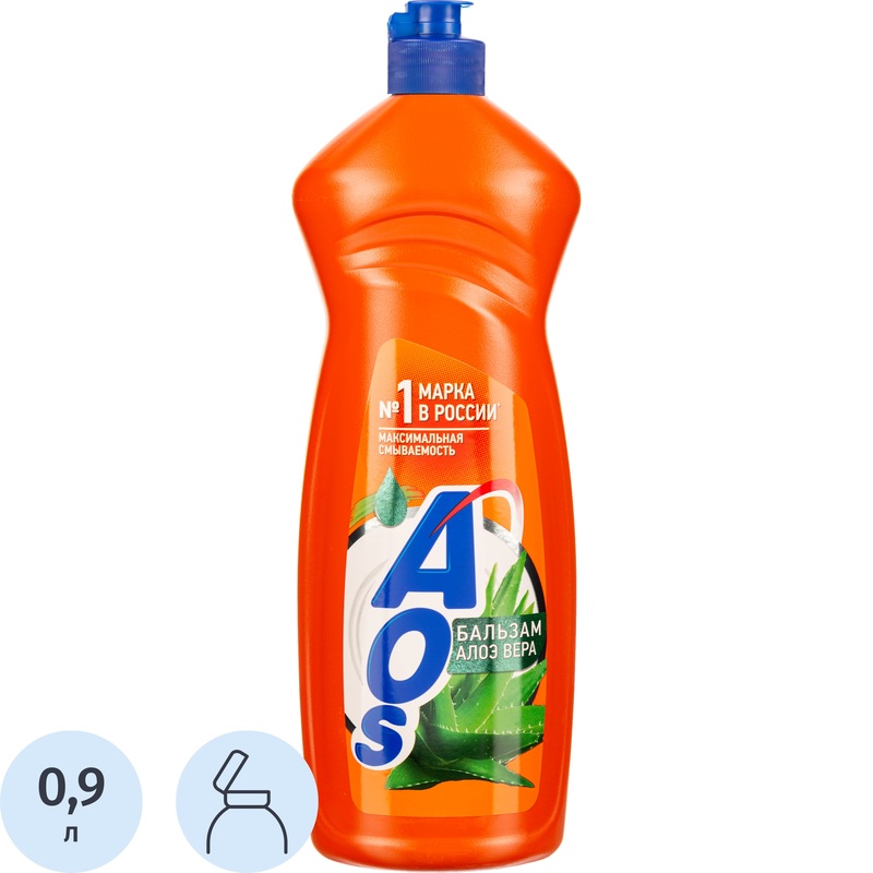Изображение товара Средство для мытья посуды AOS Алоэ-вера гель 0.9 л