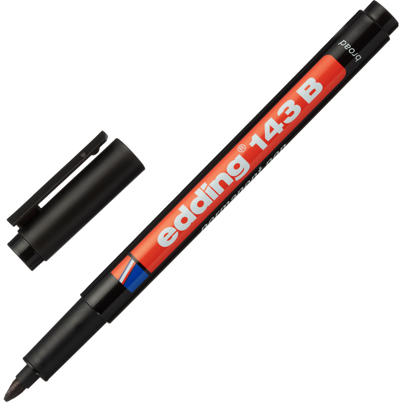 Изображение товара Маркер перманентный Edding E-143/1 для глянцевых поверхностей черный 1-3 мм