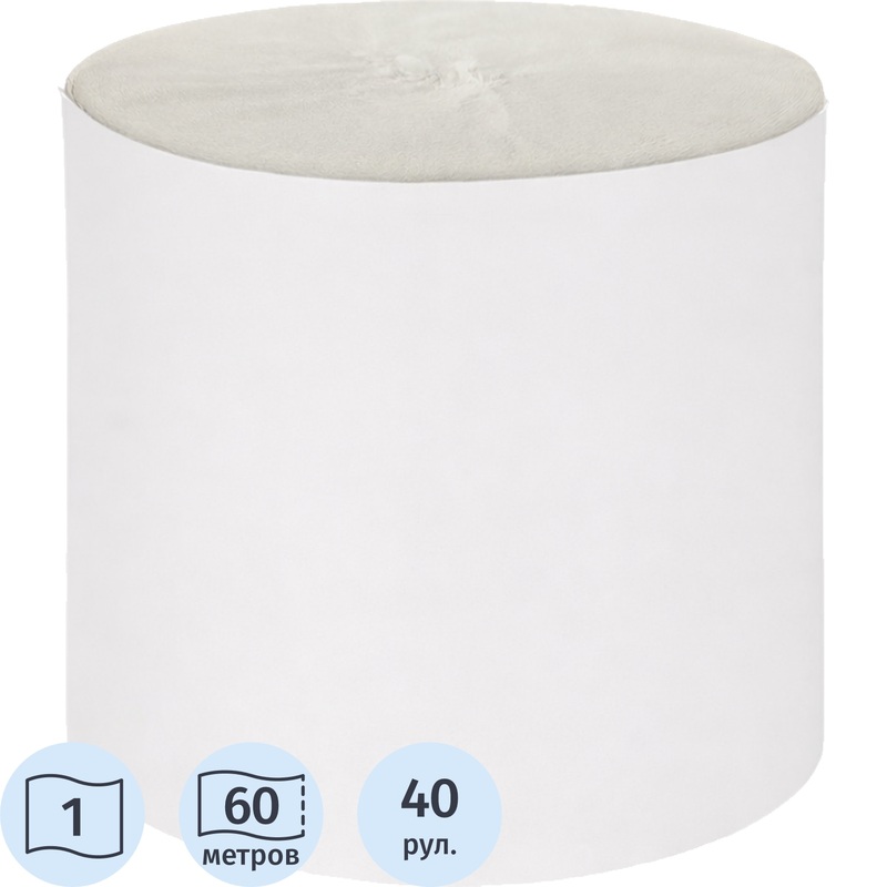Изображение товара Бумага туалетная Выбор есть 1-слойная серая (40 рулонов в упаковке)