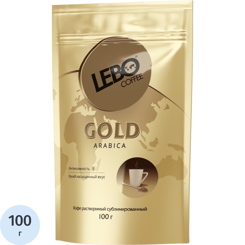 Изображение товара Кофе растворимый сублимированный Lebo Gold 100 г (пакет)