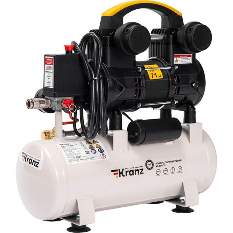 Изображение товара Компрессор воздушный безмасляный Kranz KR-850/10 10 Л, 8 БАР, 140 л/мин KR-16-1161