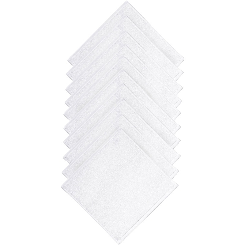 Изображение товара Махровые салфетки 30x30 см набор 10 штук белые отельная коллекция