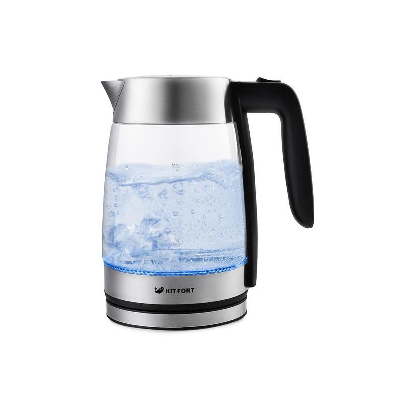 Изображение товара Kitfort KT-641 Чайник стеклянный 1 8 л боросиликатное стекло автоотключение подсветка