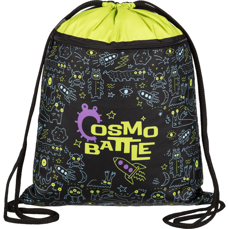 Изображение товара Мешок для сменной обуви Комус Класс Cosmo Battle 36x47 см черный с карманом