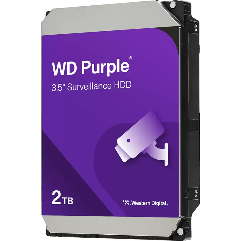 Изображение товара Жёсткий диск Western Digital Purple 2 ТБ WD23PURZ для видеонаблюдения