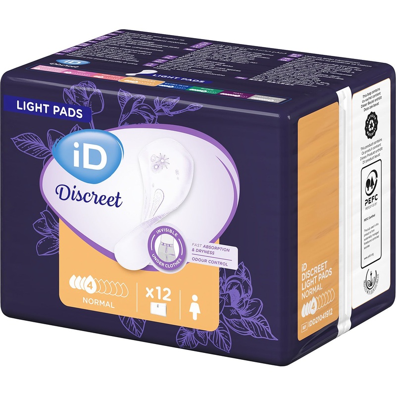Изображение товара Прокладки урологические ID Light Discreet Normal (12 штук в упаковке)