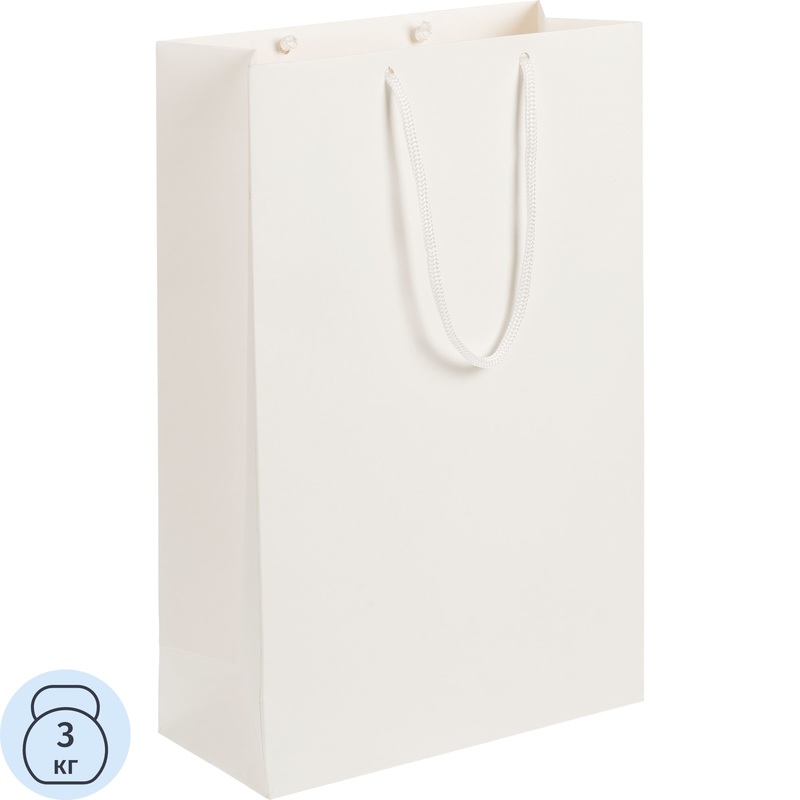 Изображение товара Подарочный пакет Проект 111 Porta 35x23x10 см белый с ручками из шнурков