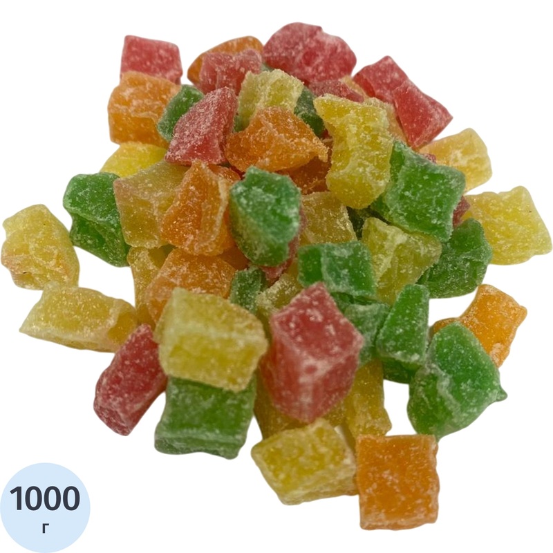 Изображение товара Цукаты ананас и папайя кубики 1 кг натуральный сухофрукт ведро