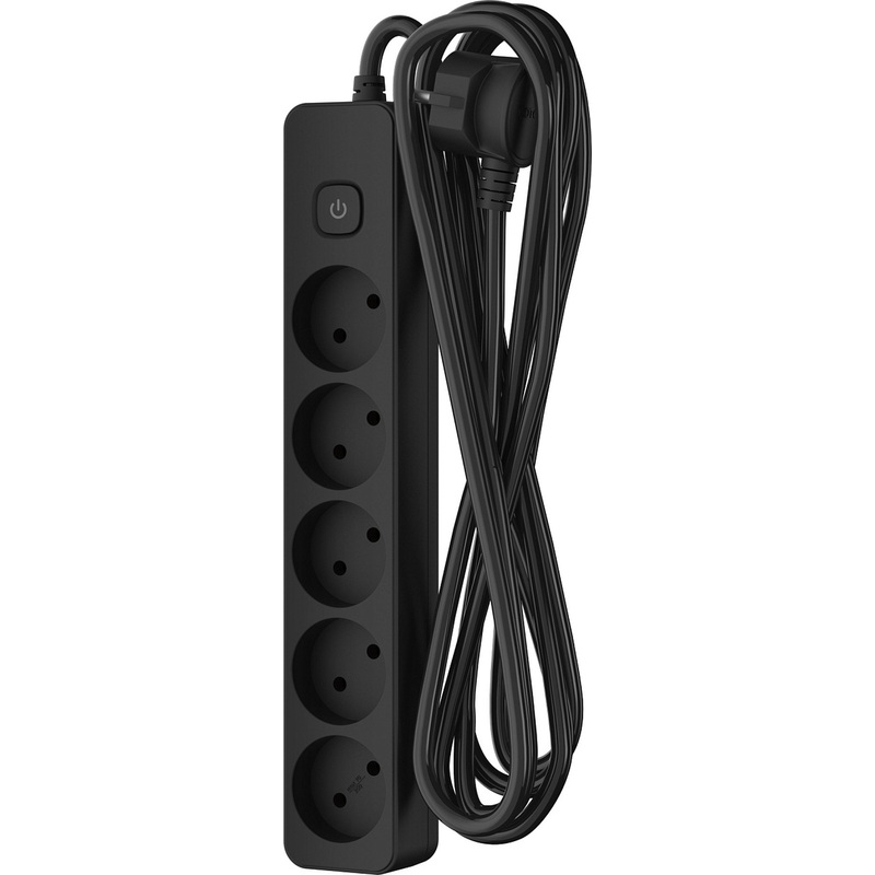 Изображение товара Удлинитель Фотон 10-55S 5 розеток 5 метров с выключателем черный