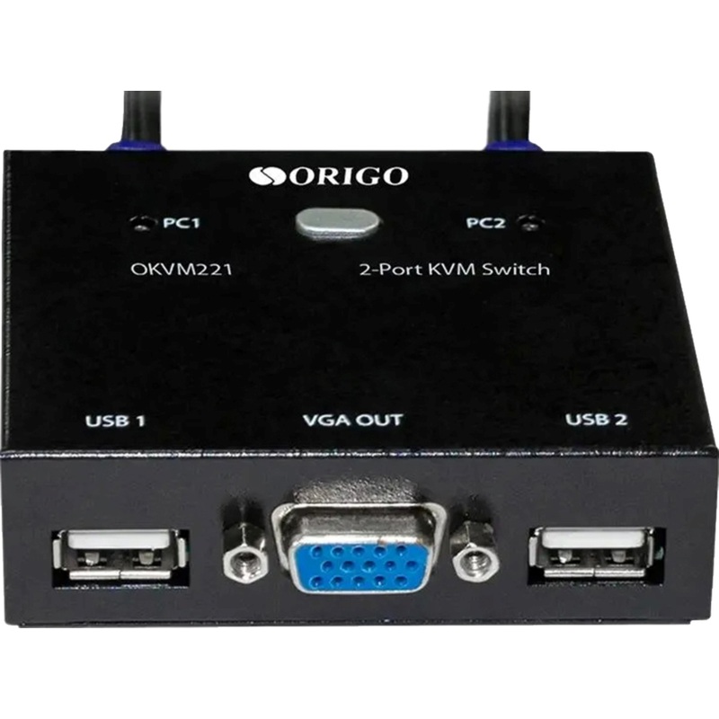 Изображение товара KVM-переключатель Origo OKVM221/A1A с USB и VGA разъемами