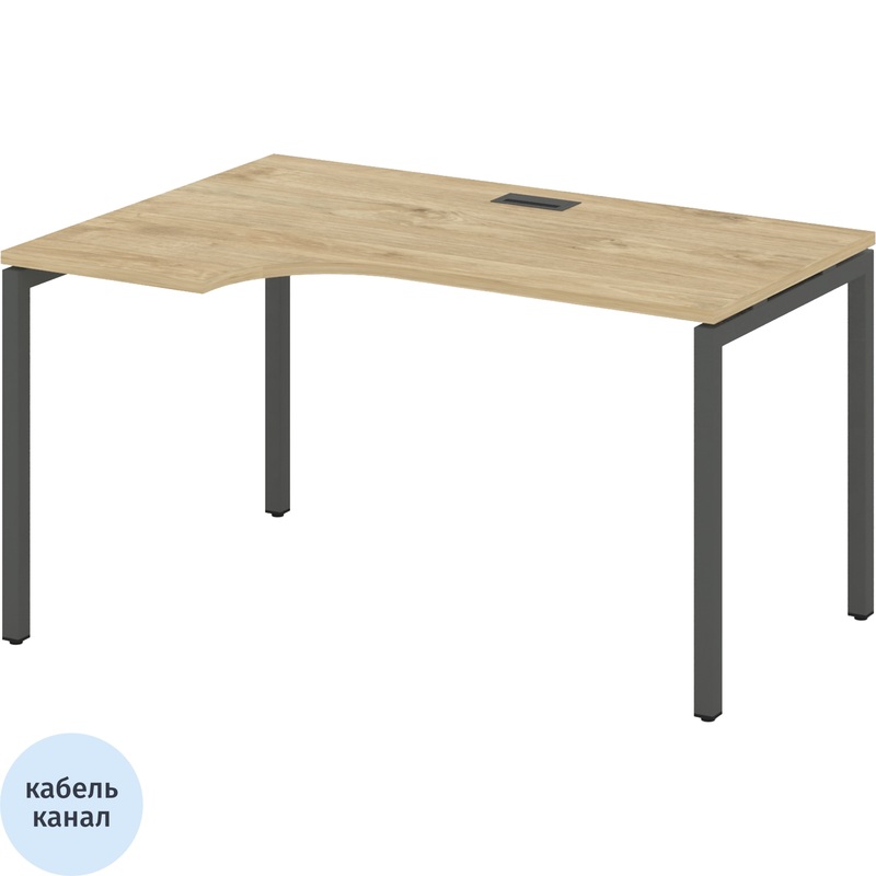 Изображение товара Стол эргономичный SN-4P.SPA-001(L) левый (тиквуд светлый/антрацит, 1380х600х750 мм)