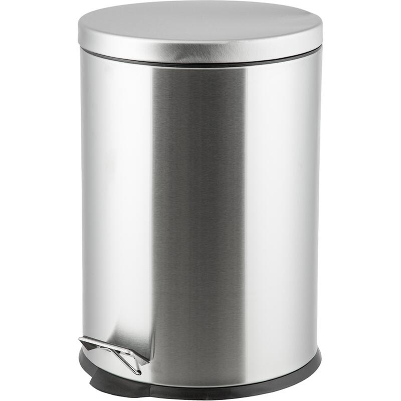 Изображение товара Ведро мусорное 20 л из нержавеющей стали с педалью и крышкой серебристое