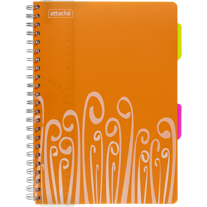 Изображение товара Бизнес-тетрадь Attache Fantasy А4 140 листов оранжевая в клетку на спирали с разделителями