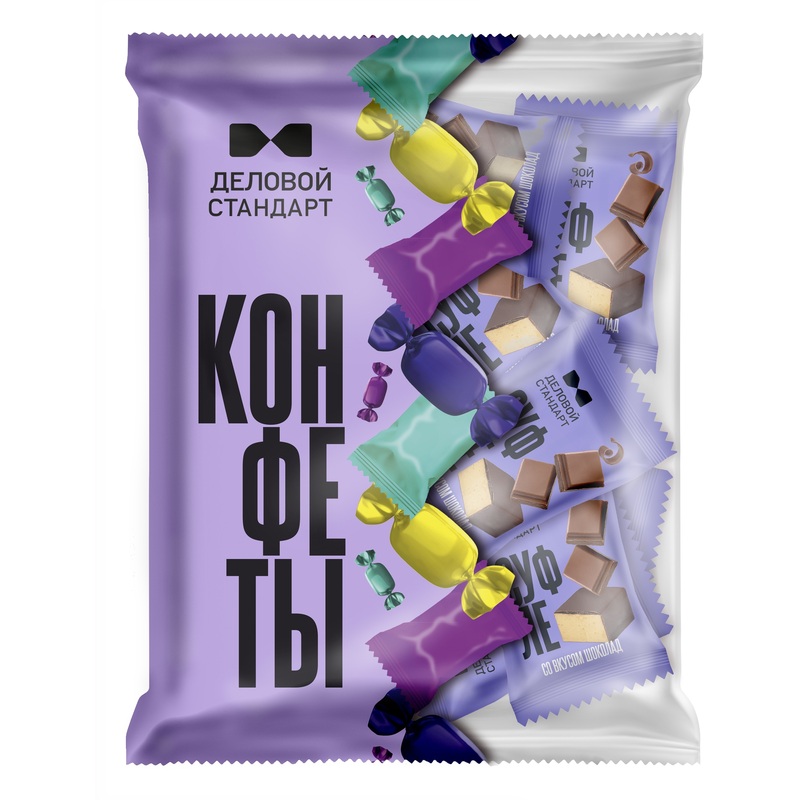 Изображение товара Конфеты глазированные Деловой Стандарт суфле со вкусом шоколад 500 г
