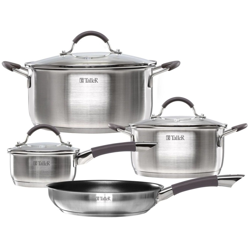 Изображение товара Набор посуды TalleR 11020 из нержавеющей стали 7 предметов для индукционных и газовых плит