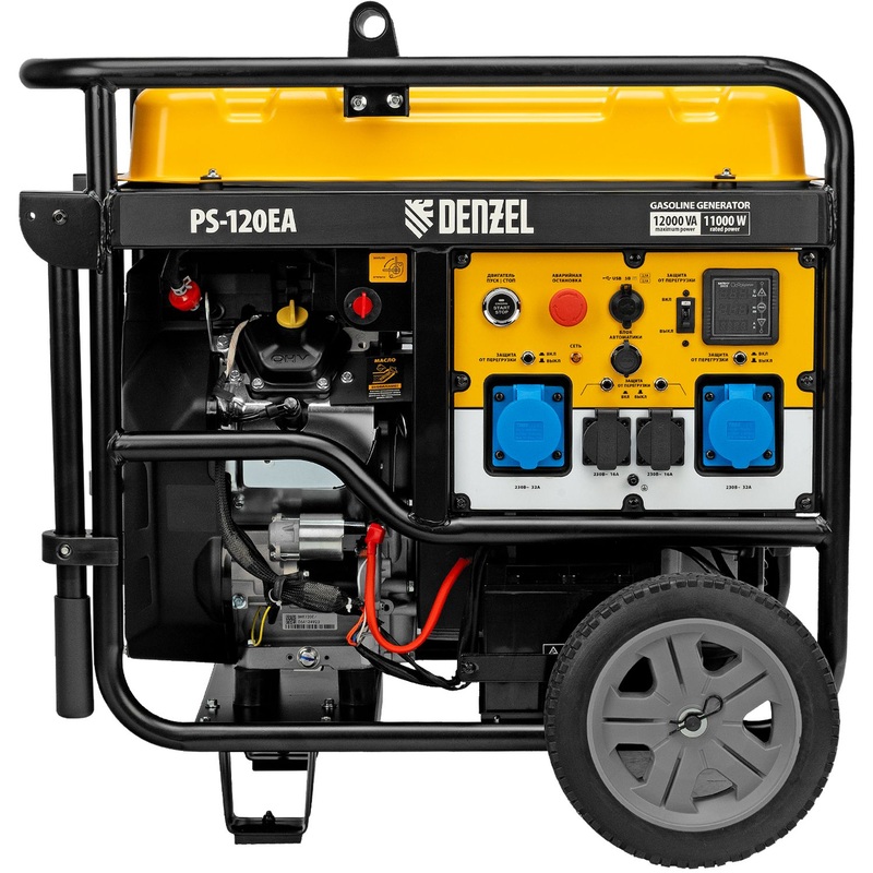 Изображение товара Бензиновый генератор Denzel PS-120EA 12 кВт резервное электроснабжение сварка
