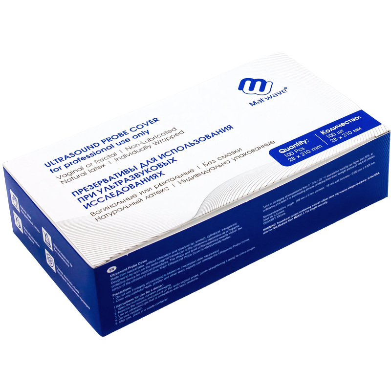 Изображение товара Презервативы для УЗИ Matwave латексные без смазки (100 штук в упаковке)