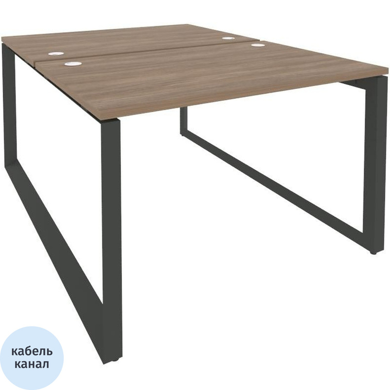 Изображение товара Рабочая станция на 2 рабочих места ONIX-О O.MO-D.RS-2.2.8 (дуб аризона/антрацит, 1180х1635х750 мм)