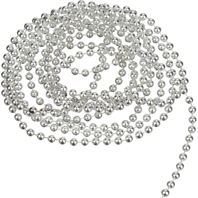 Изображение товара Новогодние бусы Magic Time 270 см серебристые полистирол шарики для елки и интерьера